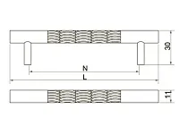 Ручка-рейлинг Оскар 14.256/128 (алюмин) (ST) <100>
