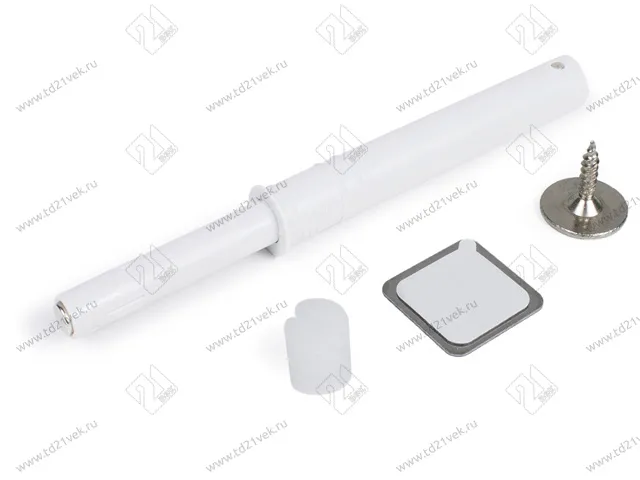 AMF15/W Упор-защелка фасада c толкателем и магнит. наконечником push-to-open,скр крепл. белый <100> 1