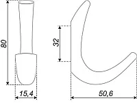 K206СР.6 Крючок мебельный K0640 хром <25>