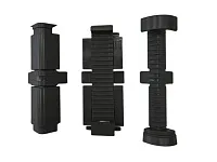 Комплект для цоколя с подсветкой, черный матовый, 2заглушки, 1угол.внутр, 1угол наружний, пластик