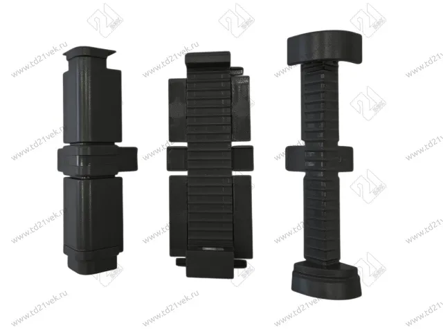 Комплект для цоколя с подсветкой, черный матовый, 2заглушки, 1угол.внутр, 1угол наружний, пластик 1