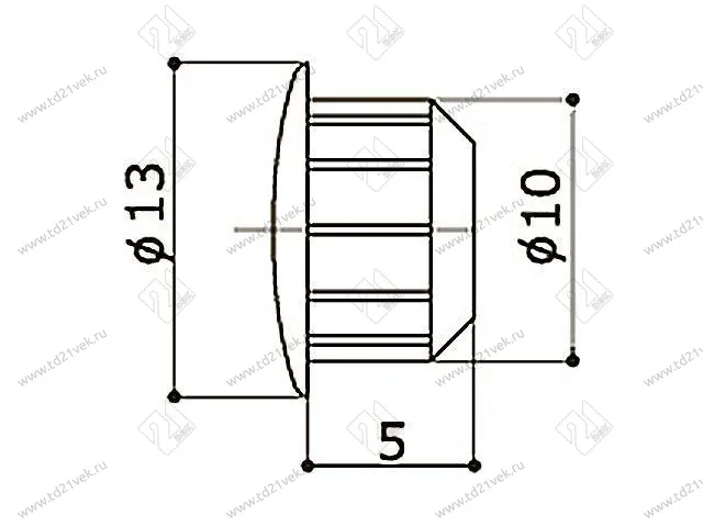Заглушка для технологических отверстий, D10 мм, светло-коричневая 2