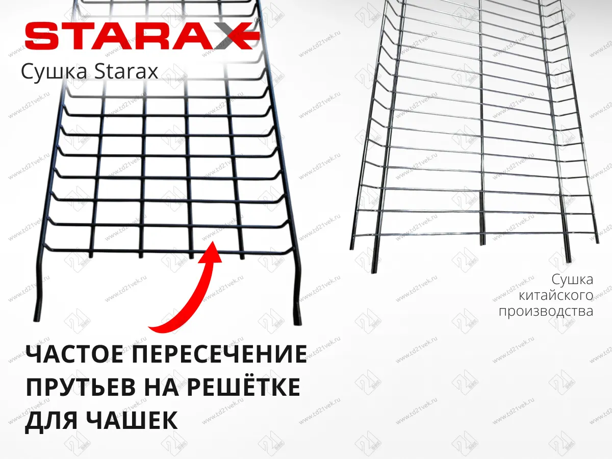 S-5160-C-16-1 Сушилка для посуды с поддоном, 700 мм, для 16 ДСП, Starax, 668х295-345 мм, хром (комплект посудосушителей) 8