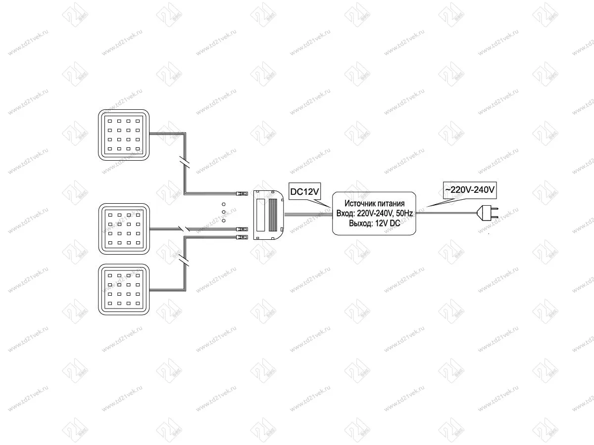19.143.31.412 Светильник мебельный КMС LED 3 х Palis-18, 3 шт. 2