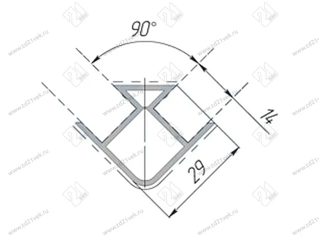 Угловое соединение 90гр. / H150мм, белый <20> 2
