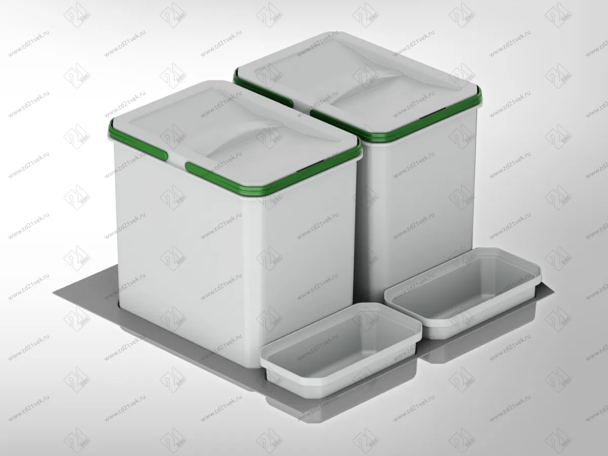 S-2532-G Система сортировки в базу 600 мм, Starax Order, 2 ведра, серый 1