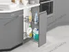 S-2444-08-A Бутылочница 250, Starax, 2-х ярусная, направляющие Blum Tandem, выдвижение 7/8, (203х475х495), правая, антрацит превью 1