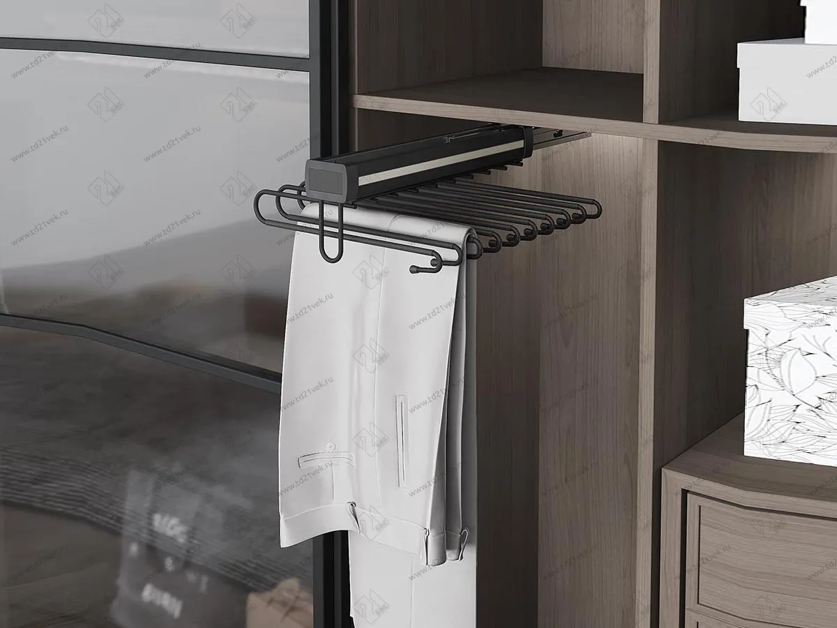 S-6722-A Брючница в базу 400 мм, Starax, (360х460х150 мм), алюминий, антрацит 1