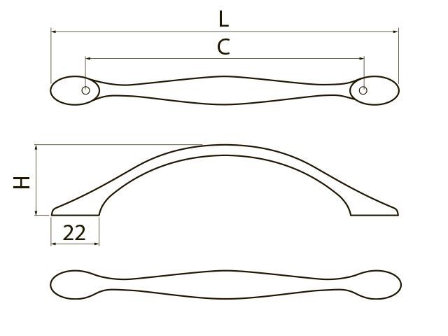 UZ-CAMAI-128-01 ручка мебельная  CAMAIO C=128 , цвет хром <25>