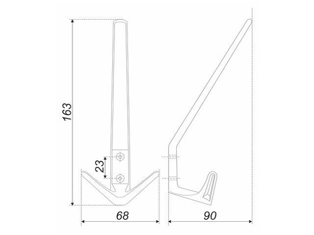 K305.05SC.3 Крючок мебельный  сатиновый хром <12>