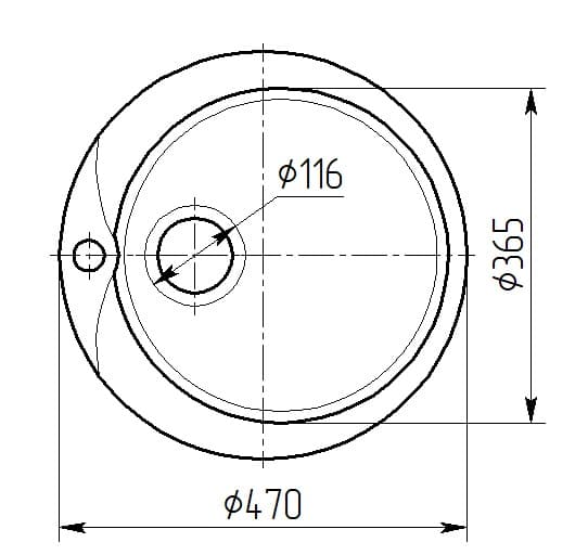 Мойка каменная Капелла d=470/380мм, глубина-165мм (Астероид) матовая МPRX 1 2