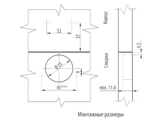 ZP-BICN090ZE Петля накладная GTV c евро, с отв. пл., 48/35мм, Н0 никель (сталь), <250> 3