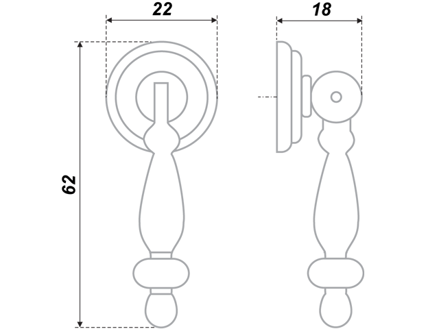 RC024AC.3 Ручка-кнопка C2422, старинная медь <50>