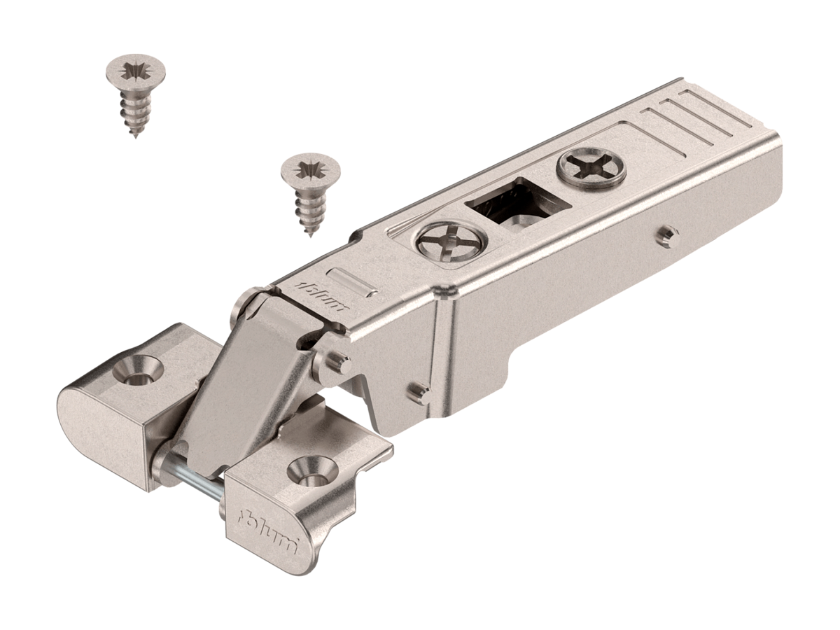 70T950A.TL MB V50NI CLIPtop Петля BLUM 95*, для алюм.рамок, накладная, под саморез, без пружины