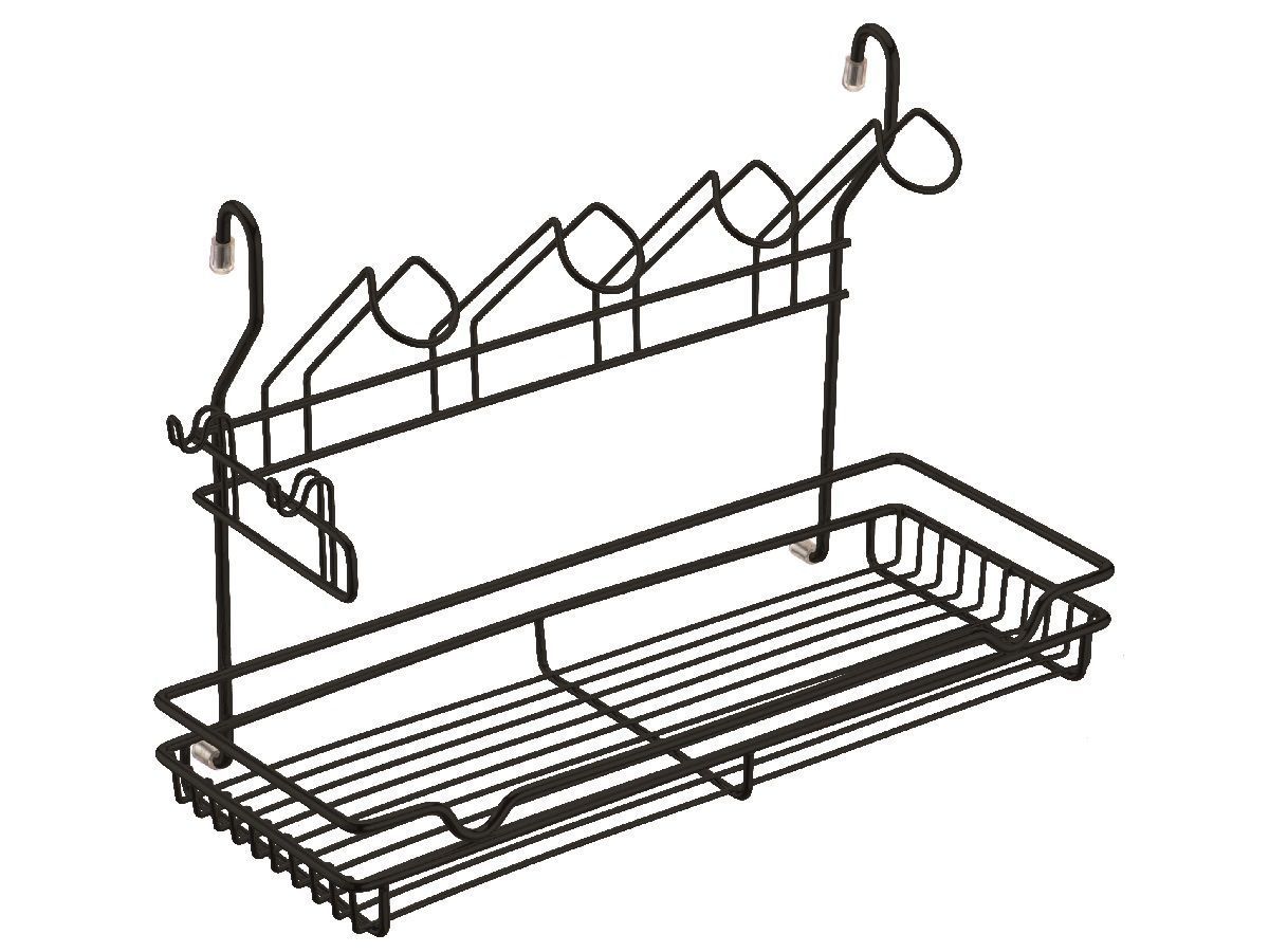 MX-420 BL  Полка комбинированная, Д390 Ш185 В265, черный матовый <8>