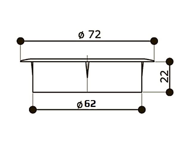 Заглушка комп.отеч.d=62 №23(белый) <15/300>