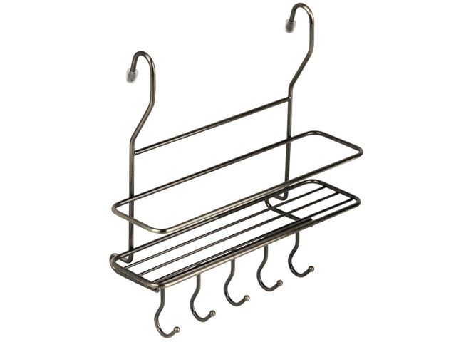 MX-402 AB Полка на рейлинг малая с крючками, 260х100х268мм, бронза, <12>