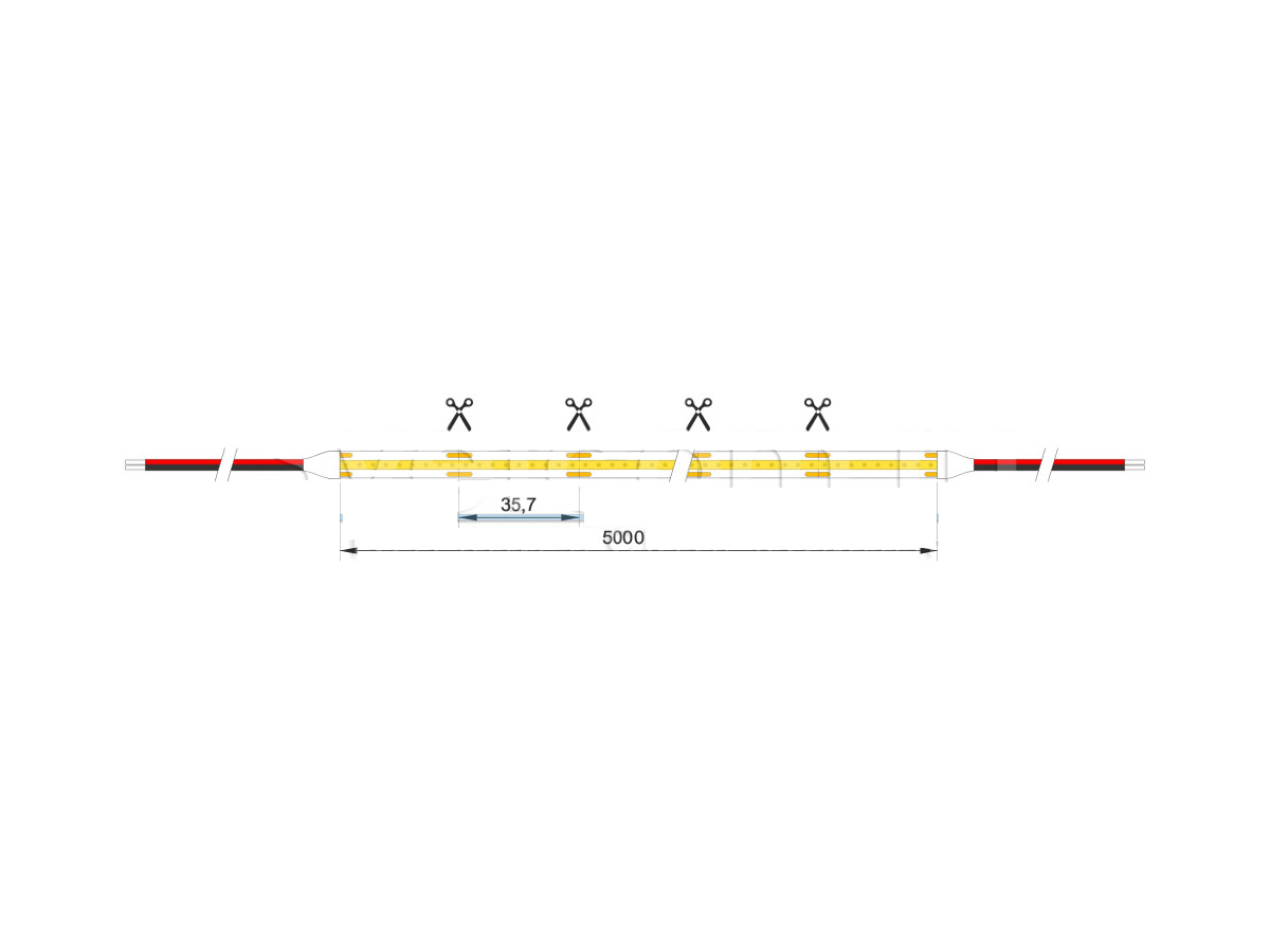 04.800.00.093 Лента M3, COB LED, IP20, 320LED/м, 4000K нейтральный белый, 12В, 10Вт/м, 8мм*5м