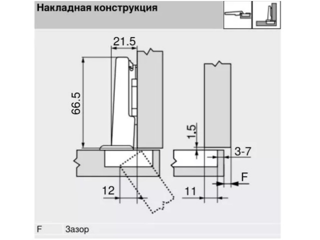 71B3550 MB V250NI Петля BLUM CLIPtop 110*BLUMOTION(накладная, под самор.)(с доводчиком)<250>