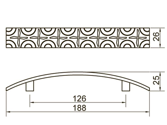 Скоба "Оскар" 5332-09/128 (медь) <25/200> 2