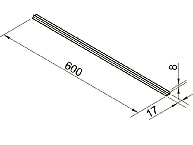 Планка угловая алюм. для стеновых панелей 6мм (F-обр) 1050 L=600 <100> 2