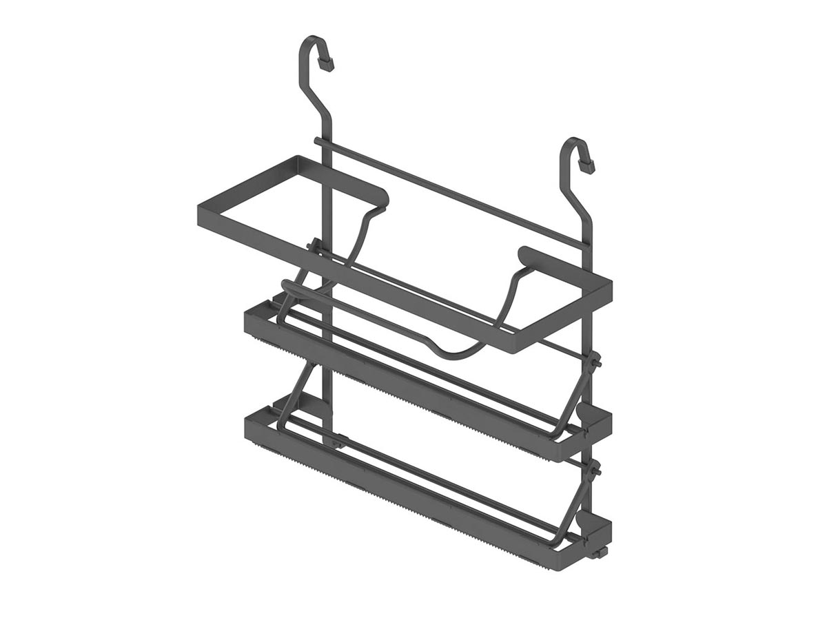 S-4129-A Полка для бумажных полотенец, Starax, 3-х уровневая, (330х140х360 мм), антрацит