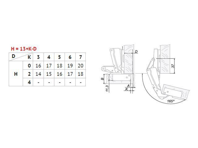 H601A02/2010 Петля Boyard 165° (накл-ная) CLIP (с довод.) + планка H=0 <100>