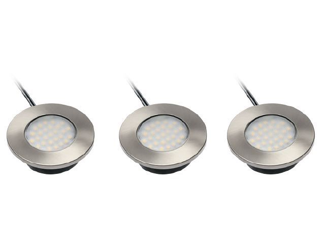 LD-OBP27ZB-53 Комплект 3-х круглых LED светильников BARRI PLUS 3528SMD, 3x1,5W, 27 LED, 230VAC, холодный белый