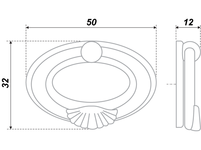 RC027AB.3 Ручка-кнопка C2720, старинная латунь <50/500>