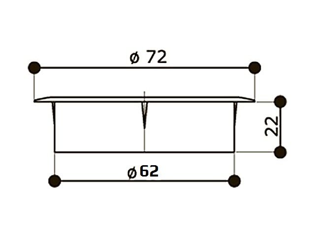 Заглушка комп.отеч.d=62 №2 (св.ольха) <15/300>