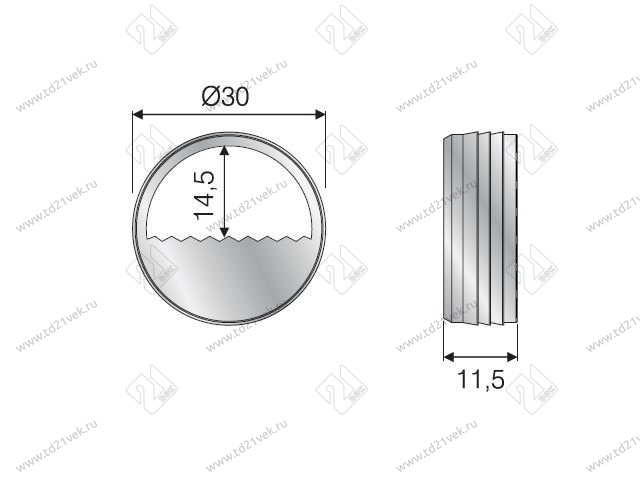 105-03-06-302 Подвес шкафа Mesan (врезной) d30*Г11,5мм белый <500/2000> 2