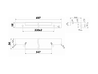RT109SC.1/000/700 Ручка торцевая 640 мм матовый хром <20>