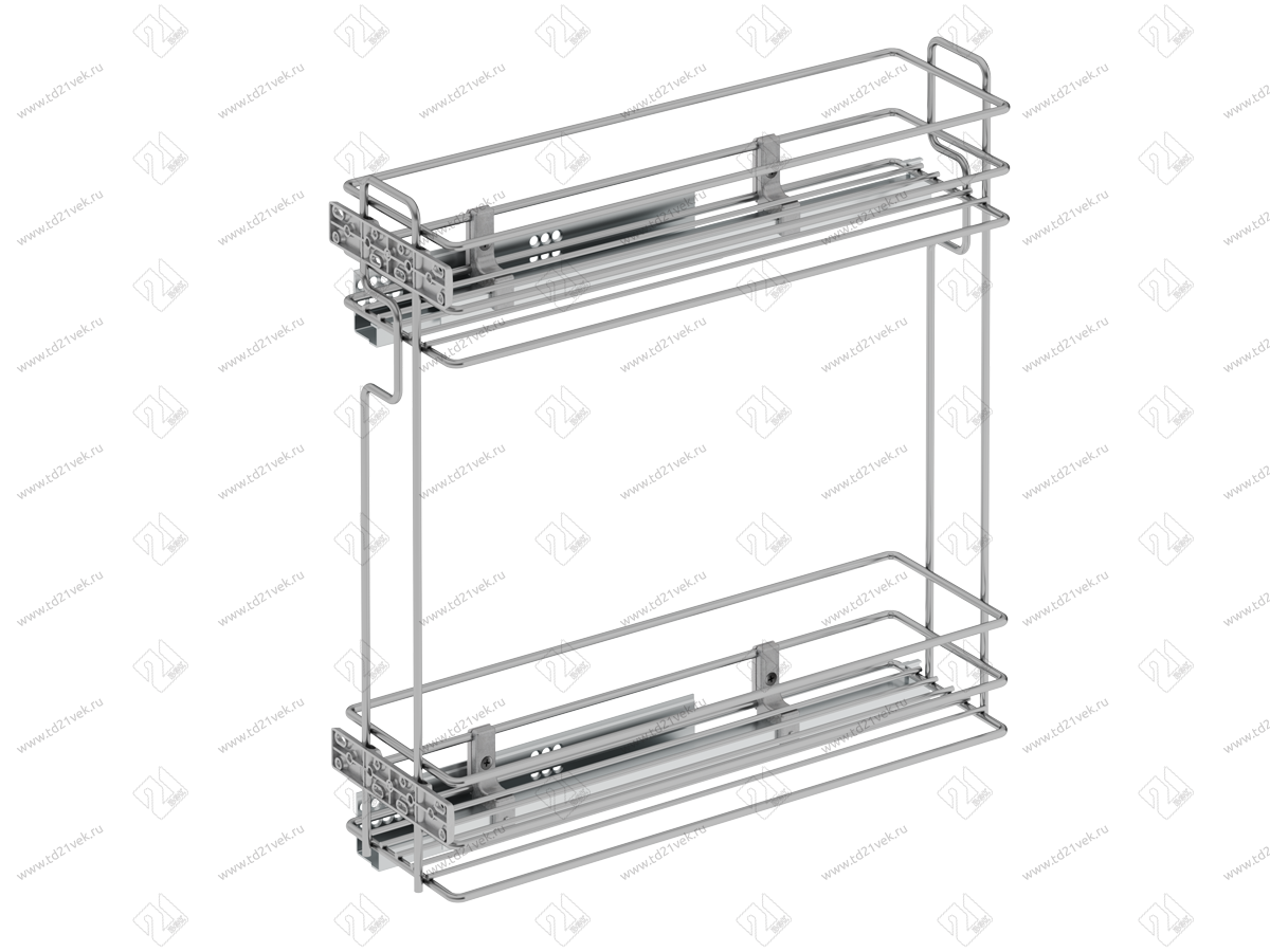 S-2426-C Бутылочница 200, Starax, 2-х ярусная, направляющие Blum Tandem, (151х475х495 мм), частичное выдвижение, левая 2