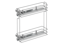 S-2426-C Бутылочница 200, Starax, 2-х ярусная, направляющие Blum Tandem, (151х475х495 мм), частичное выдвижение, левая