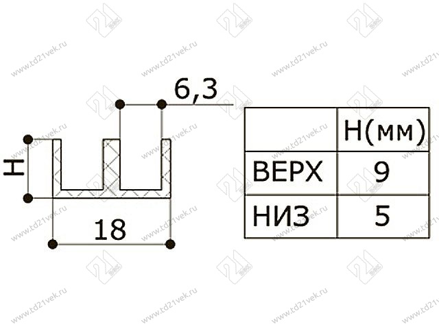 Направляющие д/стекла 2м. (бел) <100> 2
