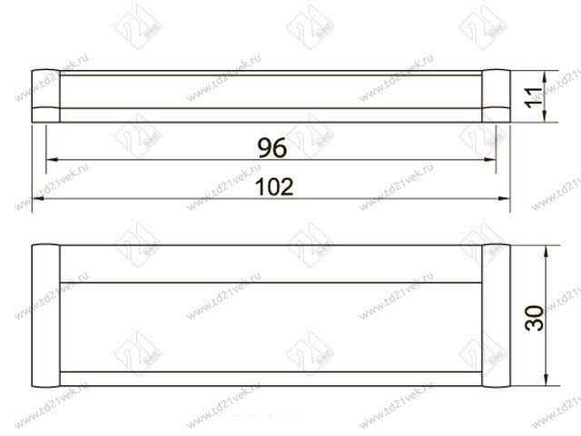 Ручка накладная "Оскар"  14.297/96 (алюминий) (ST) <50/400> 3