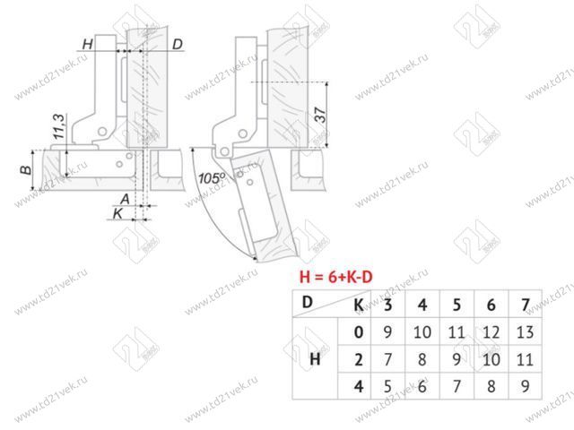 H100B02/0112 Петля Boyard 8 мм + планка H=2 <200> 2