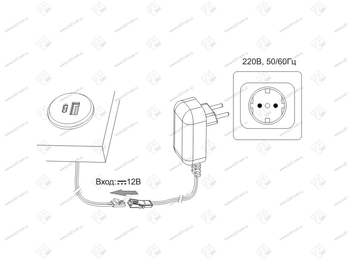 06.800.01.350 Зарядное устройство USB A+C 5V/3А, встраиваемое, входное напряжение 12В, серебристый, 37х27.5мм 4