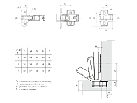 M403-Full Петля slide-on без доводчика 165 градусов, накладная <100>