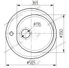 Мойка каменная Вега d=505/350мм, глубина-150мм (Белоснежный) глянец GPRY 1 превью 2