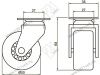 Опора колесная 325 нагрузка - 38 кг d=50, h=68 <100/500> превью 2