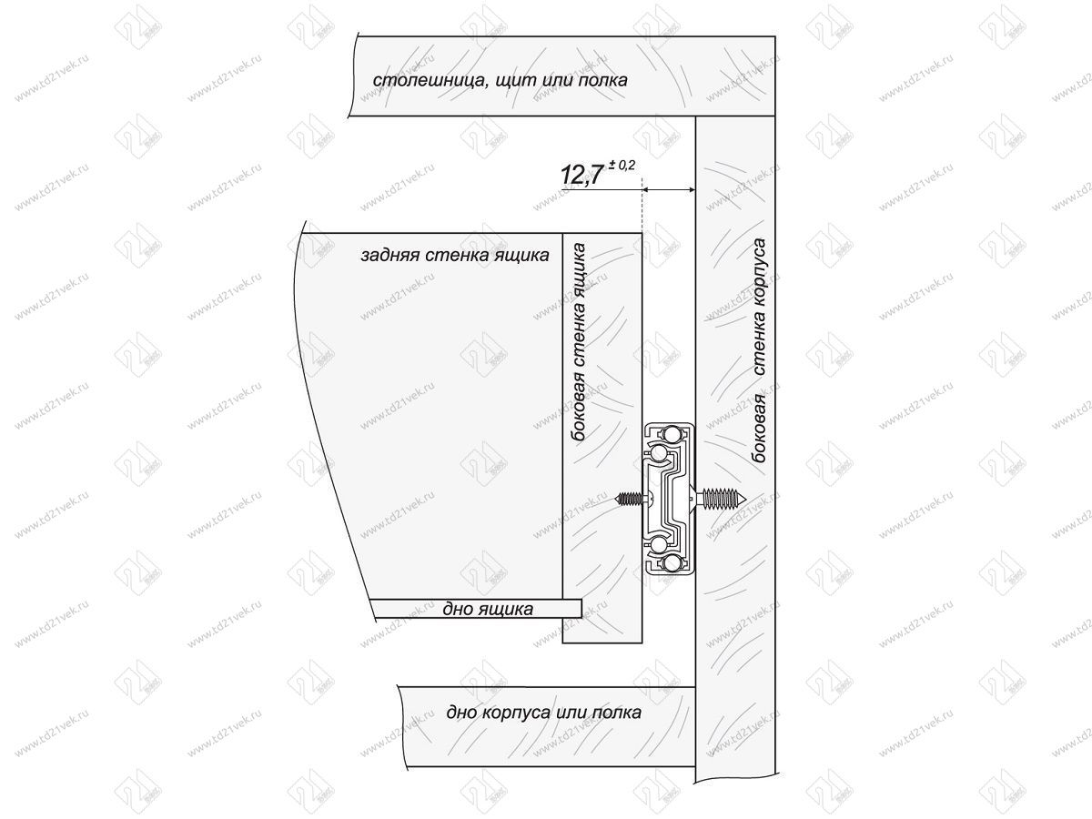 DB4515Zn/300 Направляющие шариковые push to open 300мм  <15> 3