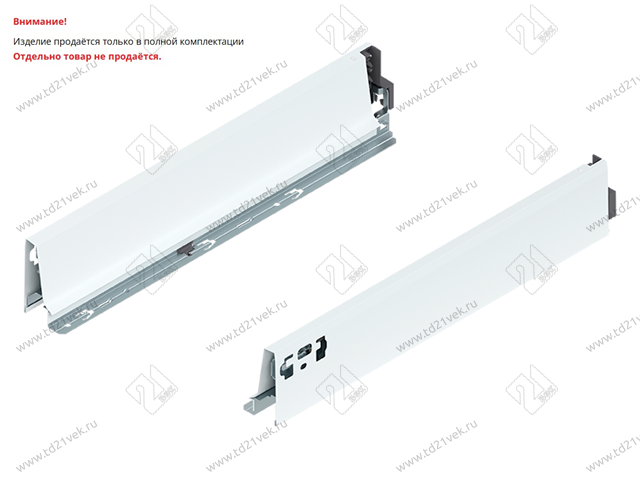 378M4502SA Z LI V20 SEIW TANDEMBOX Antaro Царга-М (h83,6мм / L450мм) (L), белый шелк 2