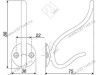 K208СР.6 Крючок мебельный K0840 хром <25> превью 2