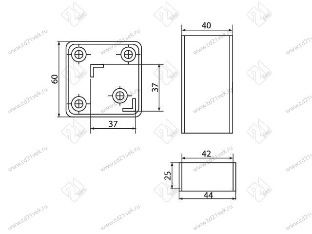 Опора КАПСАН КBА-4010-0100-D31 40*40мм, H=100-120мм (алюмин)<60> 2