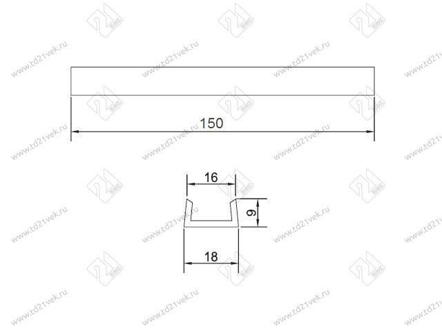 Торцевая заглушка 150мм, клён <50> 2