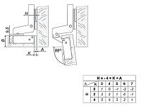 H402C21/1310 Петля Boyard мини 16 мм (чашка 26 мм) + планка H=0 <300>