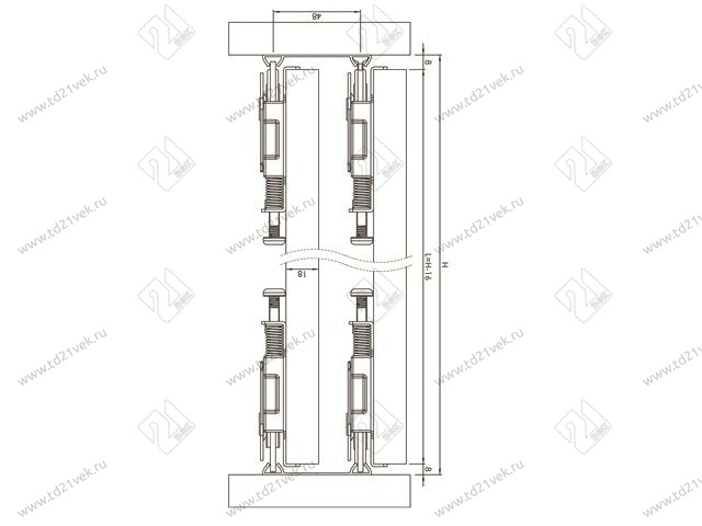 LC 75 AY Механизм раздвижных дверей Lucido, 1 коробка= 4 ролика, Starax 4