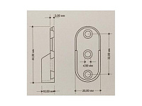 Штангодержатель овальный FLDCNK15H30008  H30*15мм 3отв.(никель) <500/1000>