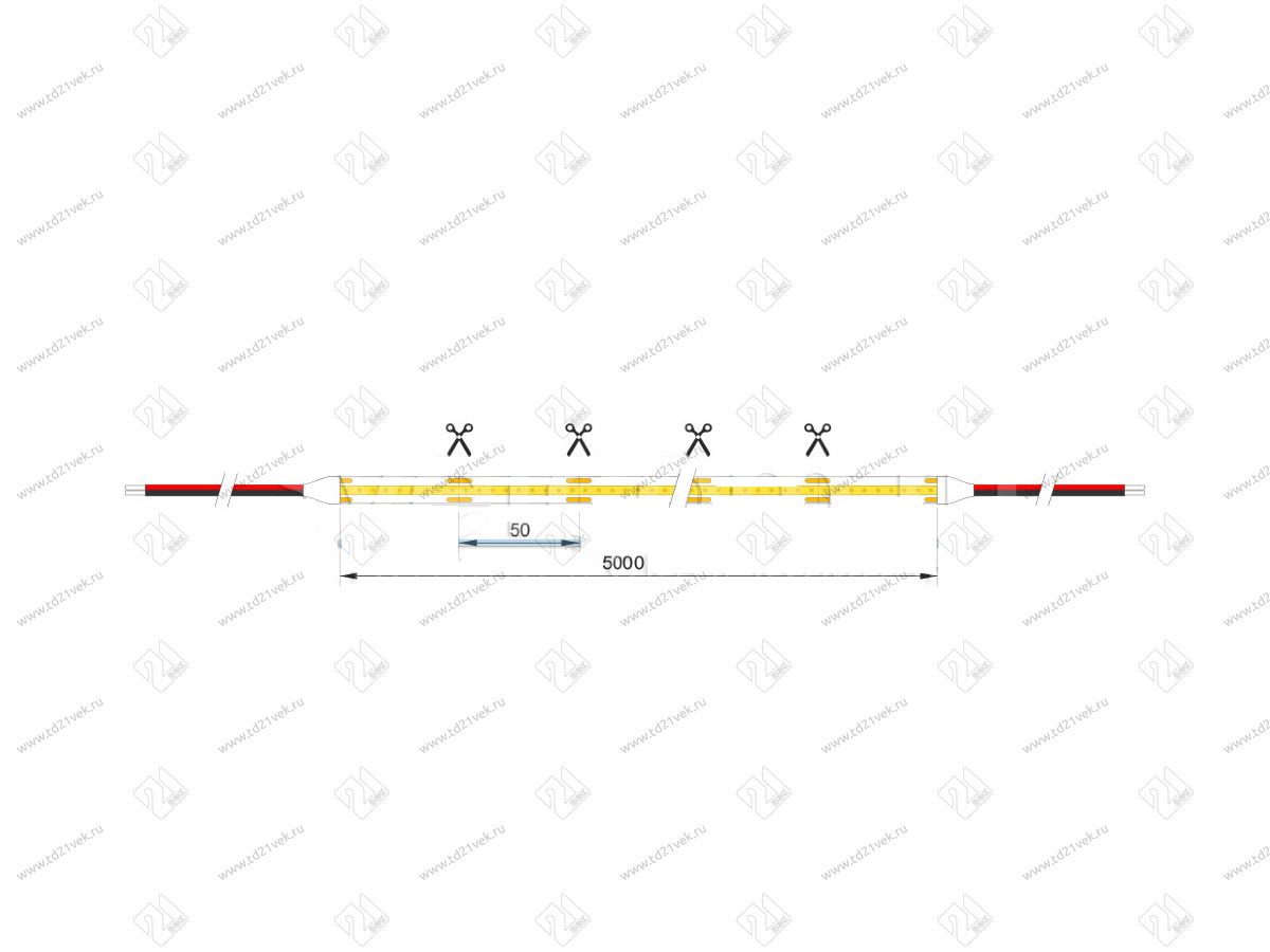 04.800.00.093 Лента M3, COB LED, IP20, 320LED/м, 4000K нейтральный белый, 12В, 10Вт/м, 8мм*5м 2